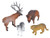 Wild Republic 21508 Wolf  Bison  Cougar  Elk  Kids Gifts  Educational Toys  Wilderness Polybag  4Piece