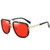 Oversized Square Sunglasses for Men Women Pilot Shades Gold Frame Retro Brand Designer Gold frame-Red lens