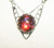CZECH GLASS MEXICAN FIRE OPAL NECKLACE DRAGONS BREATH SILVER PLATED ART DECO