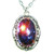 MEXICAN FIRE OPAL NECKLACE DRAGONS BREATH CZECH GLASS Silver Pltd Pendant