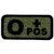 EmbTao Type O Positive Tactical Blood Type Iron On Sew On Patch - Green and Black - 2x1
