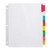 Office Depot Insertable Extra-Wide Dividers With Big Tabs  Assorted Colors  8-Tab  OD14795