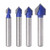 Eyech 4pcs 90 Degree V Groove Router Bit Solid Carbide CNC Engraving V-Grooving Bit Woodworking Cutting Tools -1-4 Shank