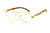 FBL Vintage Oval Clear Lens Metal and Wood Feel Eyeglasses A103 -Gold-Brown-