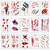 Halloween scar temporary tattoos  10 realistic fake blood wound stitch tattoo stickers waterproof zombie makeup prank props