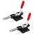 QWORK 2 Pack Toggle Clamps  500Lbs Holding Capacity Plunger Stroke Clamp with Flange Base Plate for Woodworking  Machine Operation