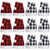 12 Pieces Christmas Santa Hat Xmas Non Woven Fabric Hat Santa Plaid Cap for Xmas Holiday Party -Red Black and Black White-