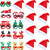 BBTO 18 Pieces Christmas Costume Decorations Christmas Glitter Glasses Christmas Eyeglasses Frame Non-Woven Santa Hat for Christmas Holiday Party Favo