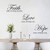 decalmile Wall Decals Quotes Faith Love Hope Inspirational Word Stickers Bedroom Living Room Wall Decor