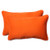 Pillow Perfect Indoor/Outdoor Sundeck Corded Rectangular Throw Pillow, Orange, Set of 2