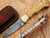 AishaTech First Lock Blade Pocket Knife Damascus Steel Blade Olive Wood Handle