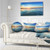 Design Art Blue Seashore with Distant Sunset Seashore Canvas Wall Art, 40x20, Blue