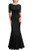 FORTRIC Women Short Sleeves Lace Wedding Party Bridesmaid Maxi Dress Black M