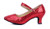 Womens Glitter Latin Ballroom Dance Shoes Pointed-Toe Y Strap Dancing Heels-8  Red-