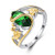 Psiroy 925 Sterling Silver Marquise Created Emerald Quartz Filled Leaf Ring Size 6