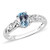 925 Sterling Silver Oval Sky Blue Topaz White Topaz Statement Ring for Women Size 9 Cttw 1-2