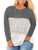 VISLILY Womens Plus Size Tunic Tops Long Sleeve Casual Loose Striped Tee Shirts Grey 22W