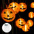 Halloween pumpkin lantern String Lights  Halloween Pumpkin Paper 20 LED Battery Powered Holiday String Lights  3D Jack-O-Lantern Orange Pumpkin Lights