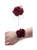 Flonding Rose Wedding Wrist Corsage and Boutonniere Set Party Prom Hand Ribbon Flower Suit Decor -Wine Red-