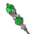 GREEN Glass CRYSTAL w RHINESTONE Stick Hat Pin Long Hatpin Vintage Style Silver Plated GREEN Glass CRYSTAL w RHINESTONE Stick Hat Pin Long Hatpin Vintage Style Silver Plated