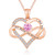sovesi Infinity Heart Necklace for Women  Rose Gold Love Birthstone Pendant Necklace with Cubic Zirconia Jewelry Birthday Gifts for Women October