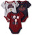 NBA by Outerstuff NBA Newborn and Infant Cleveland Cavaliers Little Fan 3pc Bodysuit Set  Heather Grey  6-9 Months