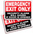 Emergency Exit Only  Security Alarm Will Sound if Door is Opened Signs Stickers  2 Pack 10x7 Inch  Premium Self-Adhesive Vinyl  Laminated nUV  Weath