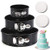 Springform Pan Set of 3 Nonstick Cheesecake Pan  Leakproof Round Cake Pan Set Includes 3 Pieces 4 7 9 Springform Pans with Removable Bottom and 100