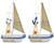 Wisonique Sailing Boat Decor  2 Pcs Sailboat Model Decoration  Nautical Decorative Wooden Sailboat Model  Sailboat Model Ornament for Home  12-4 X 8-9