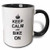 3dRose Keep Calm And Bike On Mug  11 oz  Black