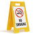 SmartSign No Smoking Folding Floor Sign - 25 x 12 Plastic