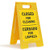 SmartSign Closed for Cleaning Bilingual Folding Floor Sign - 25 x 12 Plastic