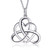 DAOCHONG 925 Sterling Silver Good Luck Irish Heart with Triangle Celtic Knot Vintage Pendant Necklace  Rolo Chain 18 DAOCHONG 925 Sterling Silver Good Luck Irish Heart with Triangle Celtic Knot Vintage Pendant Necklace  Rolo Chain 18