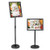 SENZHIYI Adjustable Poster Stand Holder 11x17 Inch  360 Degree Rotation  Heavy Duty Snap Open Aluminum Pedestal Floor Standing Sign Holder Vertical an
