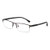 JM Classic Rectangle Reading Glasses for Men Semi Rimless Blue Light Blocking Computer Readers Gunmetal -1-5