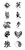 Kanji  Yin Yang  Dragon Black Temporary Tattoos Set of 10 tattoos