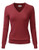 LALABEE Womens V-Neck Long Sleeve Soft Basic Pullover Knit Sweater Burgundy XL