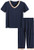 Latuza Womens Sleepwear Tops with Capri Pants Pajama Sets XL Navy