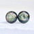 8mm Smokey Grey Opal Button on Surgical Steel - Stud Earrings - Hypoallergenic