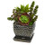 Nearly Natural 8248 Succulent Garden Artificial Black Planter Silk Plants Green