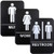 Plastic Restroom Sign Easy to Mount with Braille -ADA Compliant-  Great for Business and Restaurants - 6x9  Men  Women  Unisex