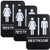 Plastic Restroom Sign Easy to Mount with Braille -ADA Compliant-  Great for Business - 6x9  Unisex  Pack of 3