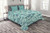 Lunarable Teal Bedspread  Spirals Swirl Patterns Abstract Waves Ornamental Style Wind Inspired Artwork Print  Decorative Quilted 3 Piece Coverlet Set