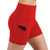 High Waist Workout Yoga Running Shorts Exercise Biker Shorts for Women with Pockets Red-XXL