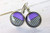 Small Purple Drop Earrings  Modern Minimalist Stripey Glass Dome Leverback Earrings Small Purple Drop Earrings  Modern Minimalist Stripey Glass Dome Leverback Earrings