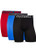 Russell Athletic Mens CoolForce 360 Ventilation Performance Boxer Briefs -3 Pack-  Black-Red-Blue  Medium