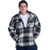 LeeHanTon Sherpa Lined Jacket Mens Full Zip Heavyweight Winter Plaid Flannel Hoodies Black 5X