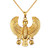 Mgutillart Hip Hop Plated 18K Gold Stainless Steel Egyptian Horus Eagle Pendant Necklace Mgutillart Hip Hop Plated 18K Gold Stainless Steel Egyptian Horus Eagle Pendant Necklace
