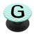 Letter G Initial Monogram Name Mintgreen Chevron Black PopSockets Grip and Stand for Phones and Tablets