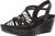 Skechers Womens Parallel-Crossed Wires-Multi Gore Slingback Sandal Wedge  Black  9 M US